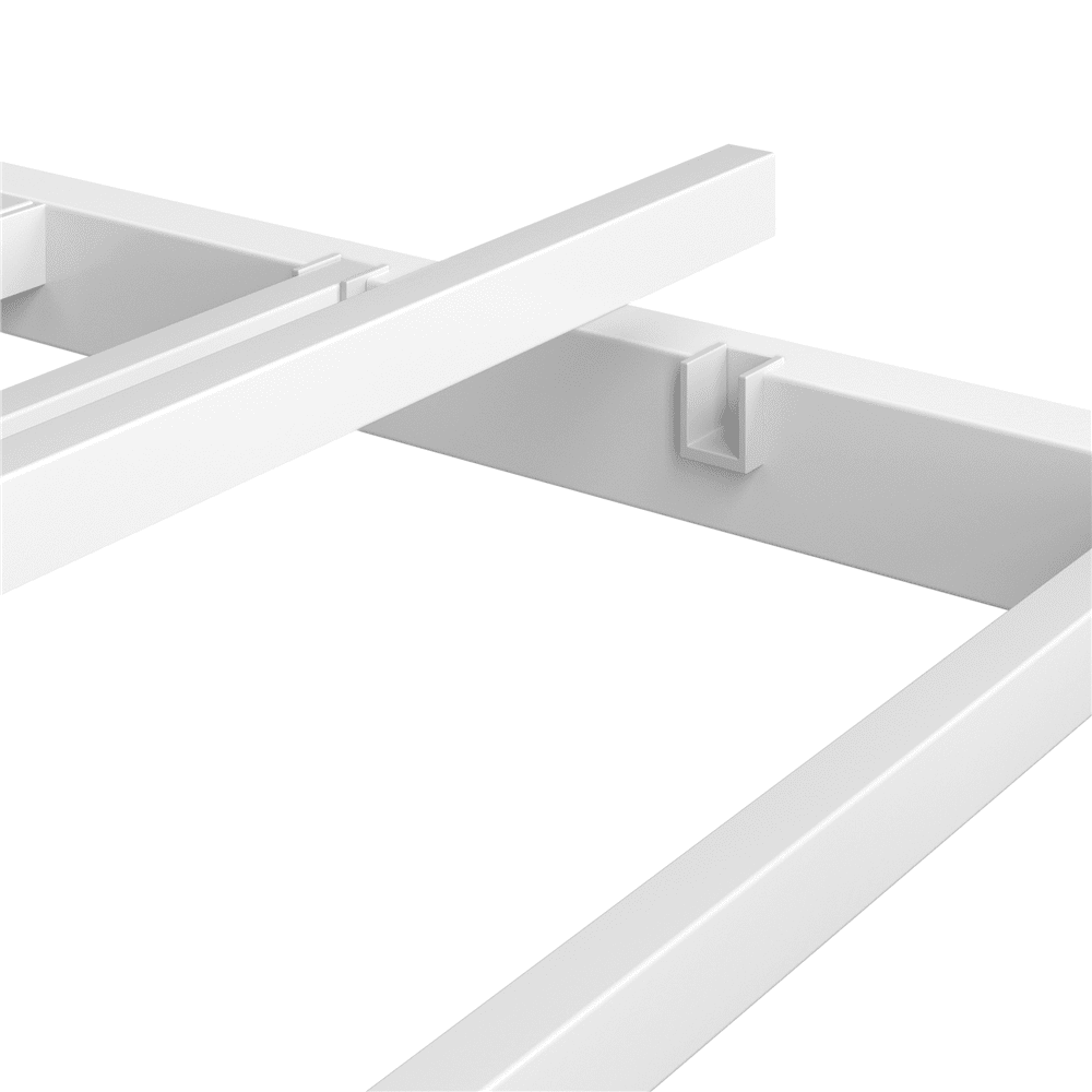 Renwick Skylar Cloud-Inspired Design Full Size Metal Platform Bed, White, Adult