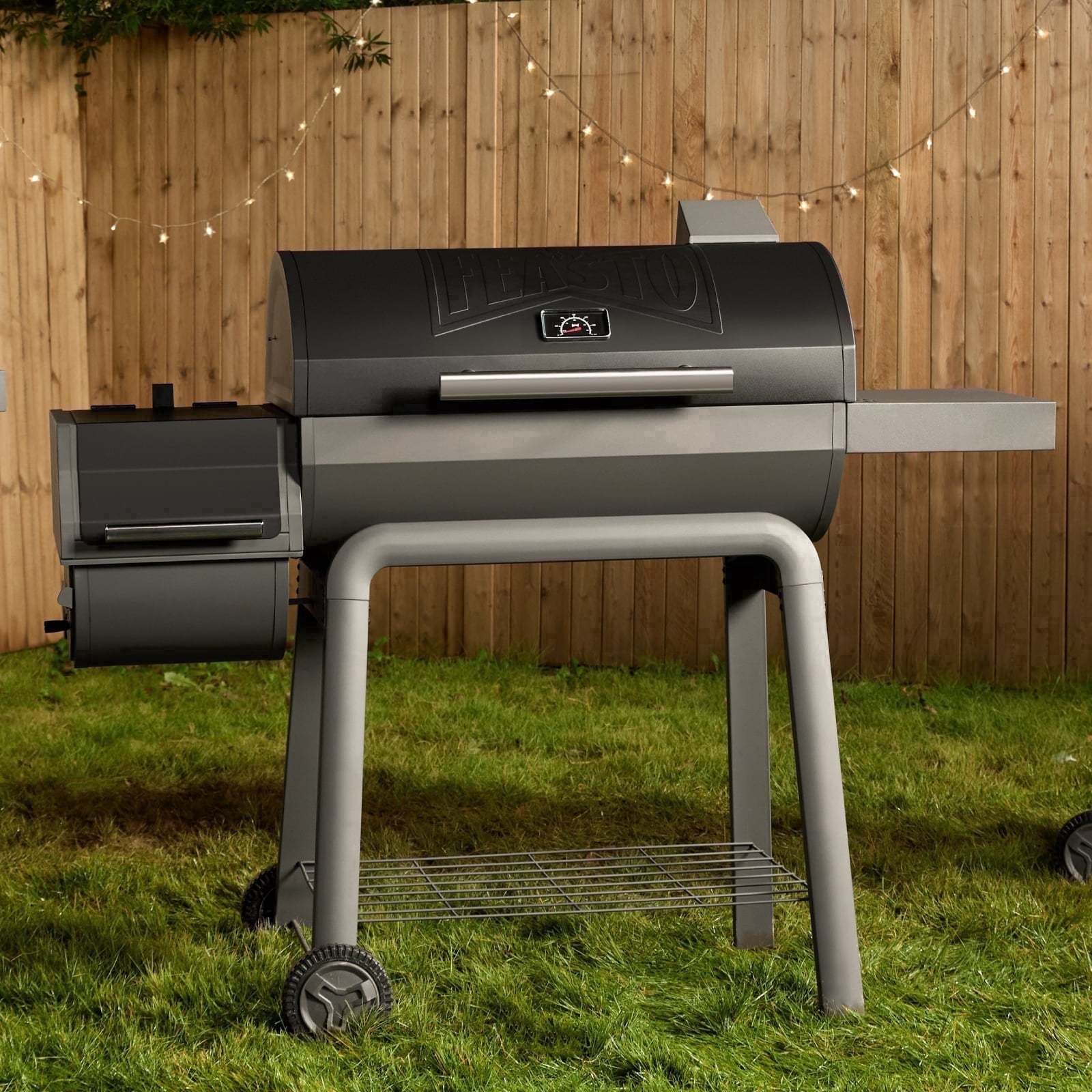 Feasto 30-Inch BBQ Charcoal Grill with Offset Smoker & Side Table, Heavy-Duty Outdoor Grill with 832 Sq. In. Total Cooking Space