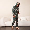 thumbnail image 5 of Zwiiyzr Family Christmas Pajamas Matching Sets for Men Fawn Deer Printed Hooded Onesie Holiday Nightwear With Long Pants Zipper Jumpsuit Sleepwear Loungewear Wear Daddy Green, 5 of 6