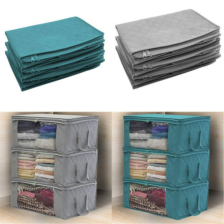 Sdjma Cute Printing Blanket Storage Bags with Sturdy Zipper, Foldable Comforter Storage Bag, Large Organizers for Blankets, Pillow, Quilts, Linen