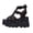 Black, variant on YLYL Platform Sandals for Women Peep Toe Cutout Wedge High Heel Adjustable Ankle Strap Summer Shoes