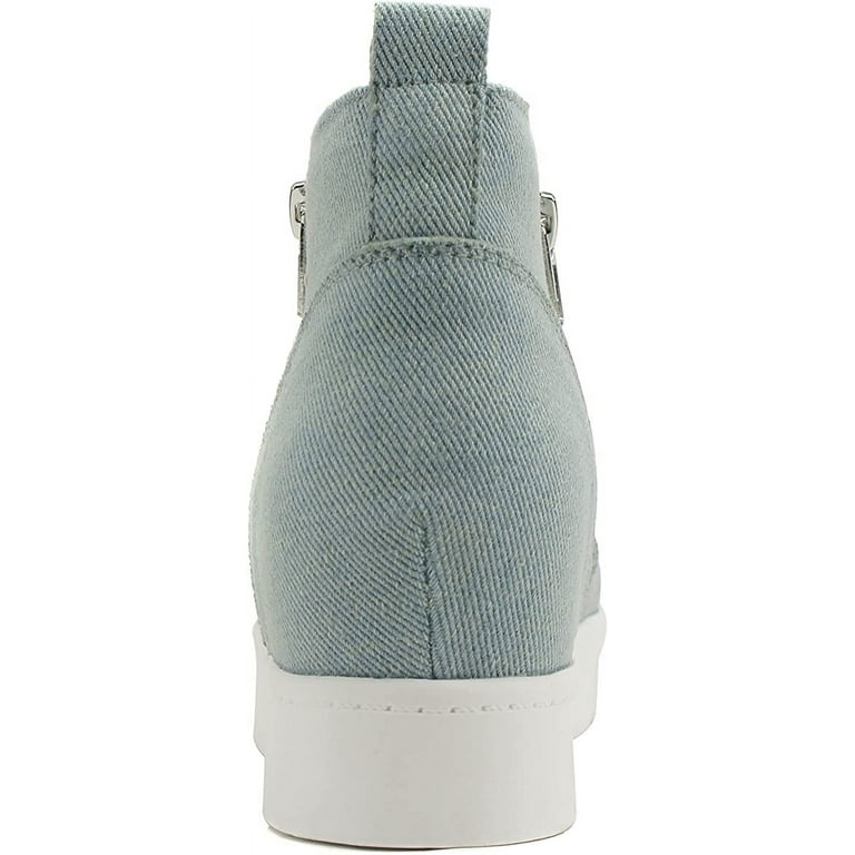 Soda Taylor Nubuck Hight Top Slip On Fashion Sneakers Lt-blue