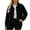 Black, variant on Vivianyo HD Women's Lapel Collar Corduroy Jackets, Cropped Long Sleeve Button Front Outerwear with Decorative Chest Flap Details for Women Coat, Women's Army Green, Sizes S-2XL