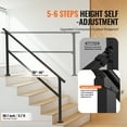 SKYSHALO Outdoor Handrails for 56 Steps, Stair Handrail Kit with