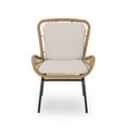 thumbnail image 4 of Noble House Pabrico Outdoor Metal and Wicker Club Chair - Brown/Beige (Set of 2), 4 of 11