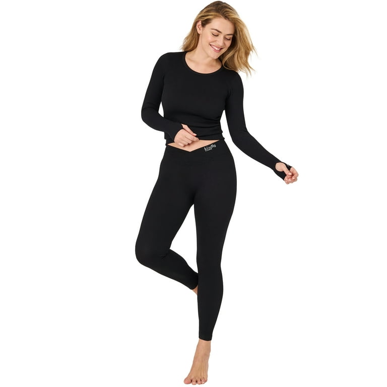 Kindly Yours Women's Sustainable Seamless Ribbed Crossover Waist