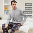 thumbnail image 5 of DG Hill Men Pajama Set, 2 Piece Sleepwear Set for Men, Henley Top and PJ Pants, 5 of 8