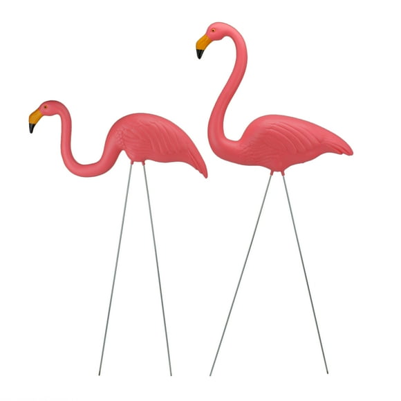 Northlight Set of 2 Tropical Pink Flamingo Outdoor Lawn Stakes with Weather Resistant Features
