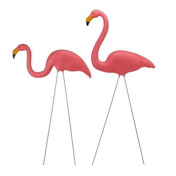 Northlight Ensemble de 2 Piquets de Pelouse Extérieure Flamant Rose Tropical 33"