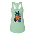 thumbnail image 2 of Wild Bobby, Neon Rainbow Horse Animal Lover Ladies Racerback Tank Top, Mint, X-Large, 2 of 3