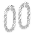 thumbnail image 5 of Auriga Fine Jewelry 14K White Gold Polished Square Twisted Hoop Earrings for Women, 5 of 6