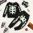 thumbnail image 2 of Outfits for Boys 7-8 Toddler Kids Baby Boys Girls Pajamas Cartoon Cute Print Long Sleeve Top Trousers Outfits Set Z0F-Black, 18-24 Months, 2 of 8