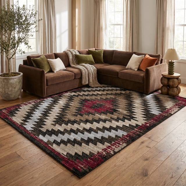 Rug Branch Sakarya Collection Modern Boho Geometric Indoor Area Rug