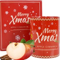 Scented Candle, 10 oz Long-last 50 Hours Natural Soy Wax Candle Reusable Apple Cinnamon Candle Gifts for Women Family Friends