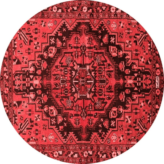 Ahgly Company Indoor Round Persian Red Traditional Area Rugs, 4' Round