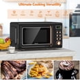 thumbnail image 5 of 700W Retro Countertop Microwave Oven, 0.7 Cu Ft Compact Kitchen Microwave with 5 Power Levels, 8 Auto Cooking Menus, 360° Glass Turntable, LED Display, Child Lock for Apartment Dorm Studio, Golden, 5 of 11