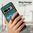thumbnail image 3 of Wallet Case for Google Pixel 7 Pro with Detachable Card Holder, Rotation Ring Kickstand Case, Magnetic Vintage PU Leather Cover Compatible with MagSafe Shockproof Case for Google Pixel 7 Pro, Green, 3 of 10