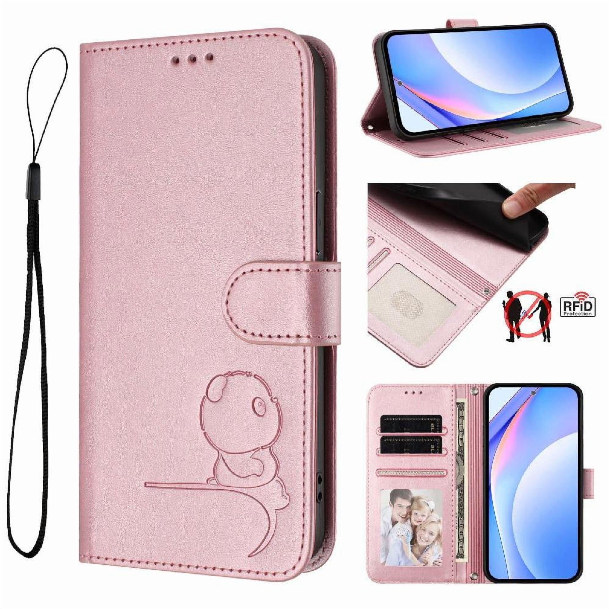 Phone Case for Blu View 5 Pro Rfid Blocking Flip Folio Card Slots Holder Kickstand Pu Leather Magnetic
