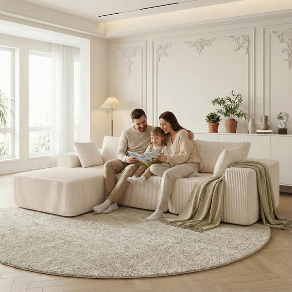 Gianna 108" L-Shaped Modular Sectional Sofa with Left Chaise, Flexible and Comfortable Couch Set