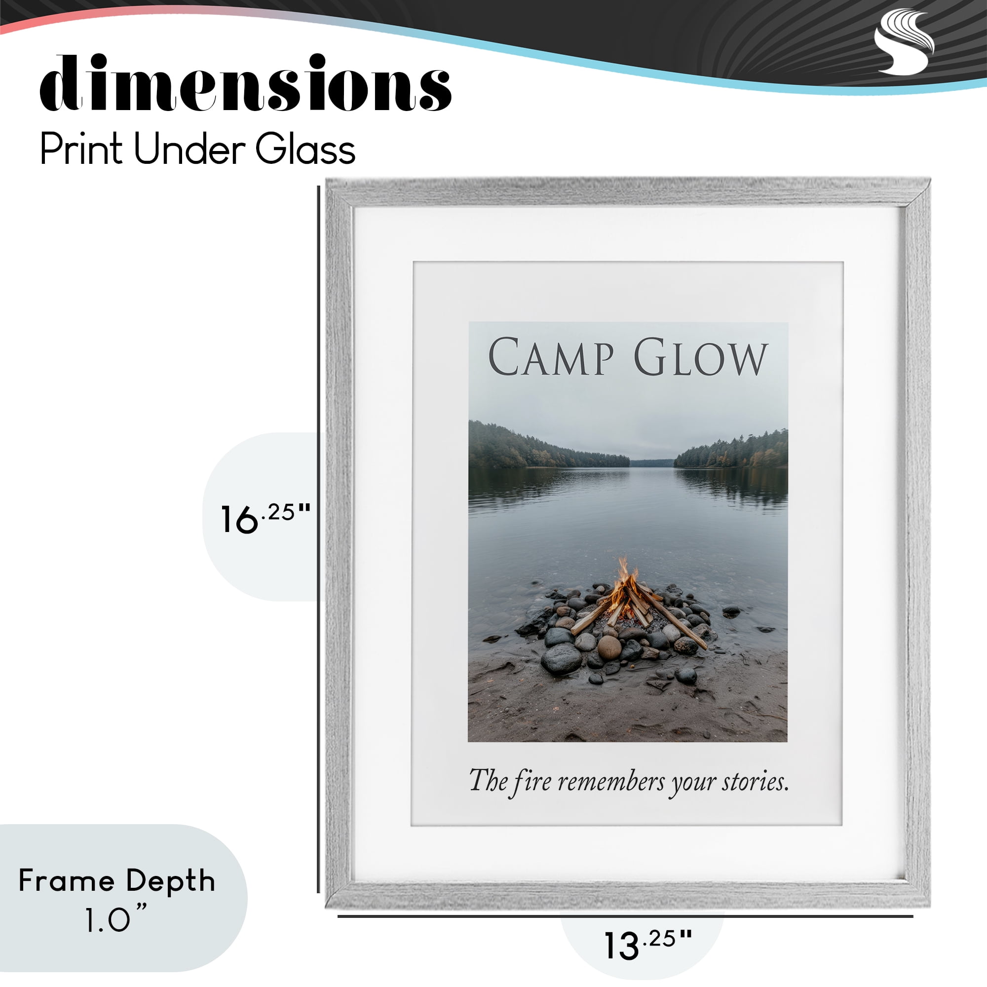 Stupell Industries Fire Remembers Your Stories Gray Framed Print Under Glass, design by A Barefoot Stylist
