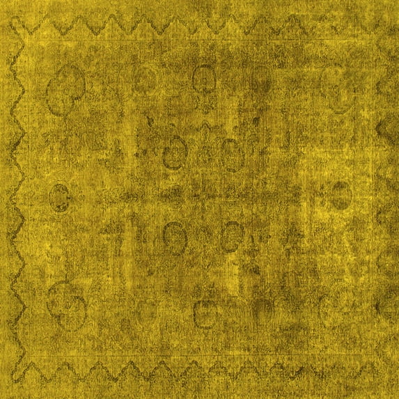 Ahgly Company Indoor Square Abstract Yellow Modern Area Rugs, 5' Square