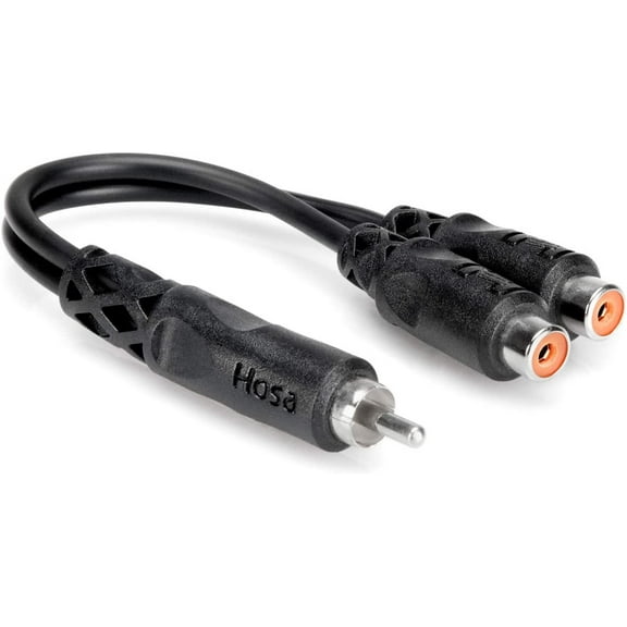 Hosa YRA-104 RCA to Dual RCAF Y Cable Black
