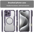 thumbnail image 2 of Carbon Fiber Texture Magnetic Case for iPhone 16 Pro, Compatible with MagSafe,Translucent Matte Anti-Fingerprint Back Slim Shockproof Protection Phone Case,Purple,For iPhone 16 Pro, 2 of 9