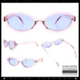 thumbnail image 2 of SA106 Womens Simple Classical Oval Thin Plastic Sunglasses / Pink Frame - Blue Lens, 2 of 8