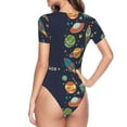 thumbnail image 4 of Gaeub Space Women'S Short Sleeve One Piece Swimsuit Sexy High-Waisted Bodysuit For Swimming, Beach, Sports - Large, 4 of 9