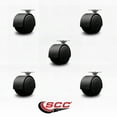 thumbnail image 2 of 2 Inch Floor Safe Black Hooded Twin Wheel Caster Top Plate Set of 5 SCC, 2 of 2