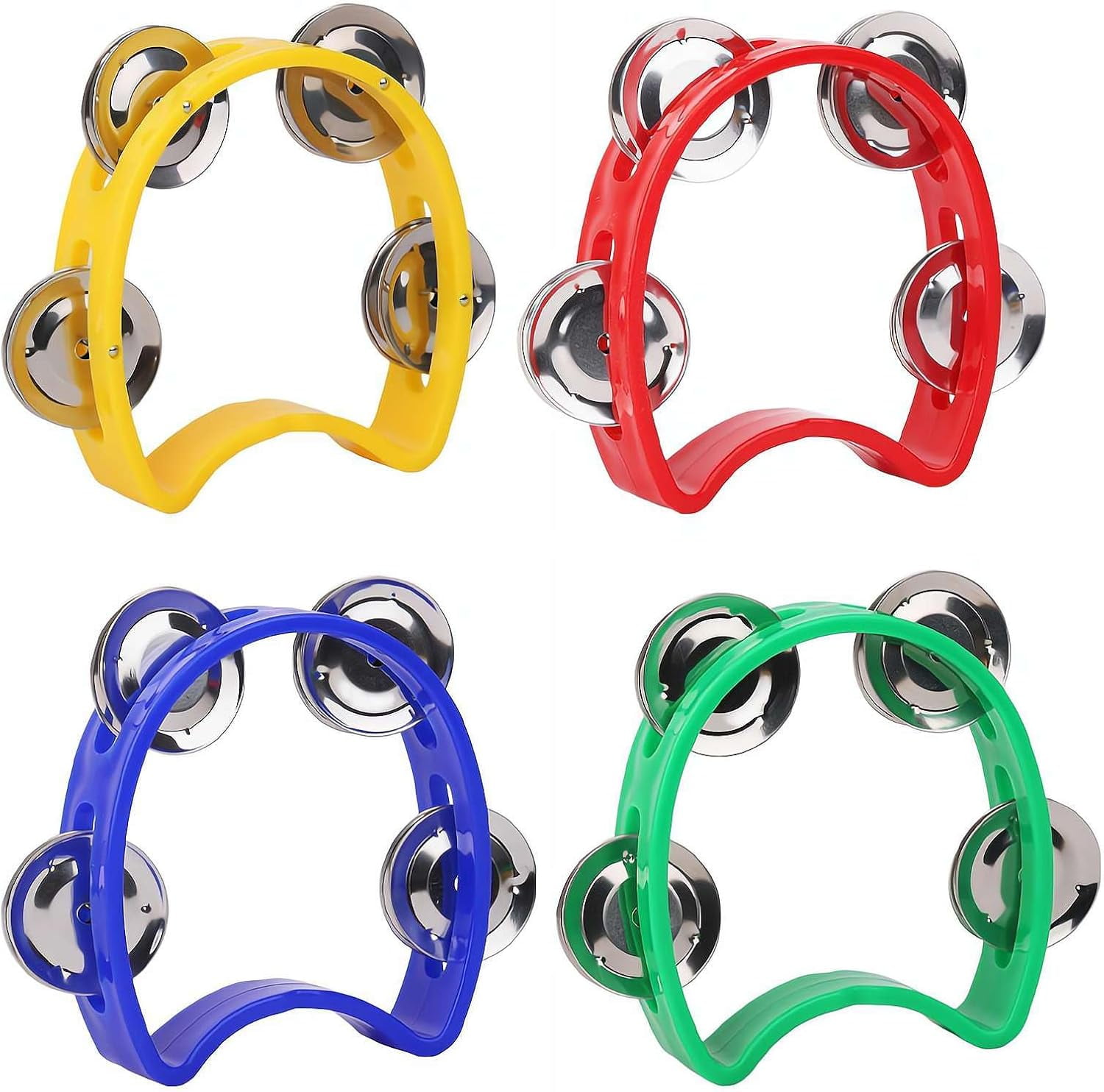 Nino Compact ABS Plastic Handheld Tambourine 8 in. Yellow