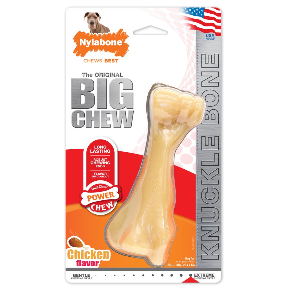 Nylabone Power Chew Knuckle Bone Big Dog Chew Toy Chicken Flavor XX