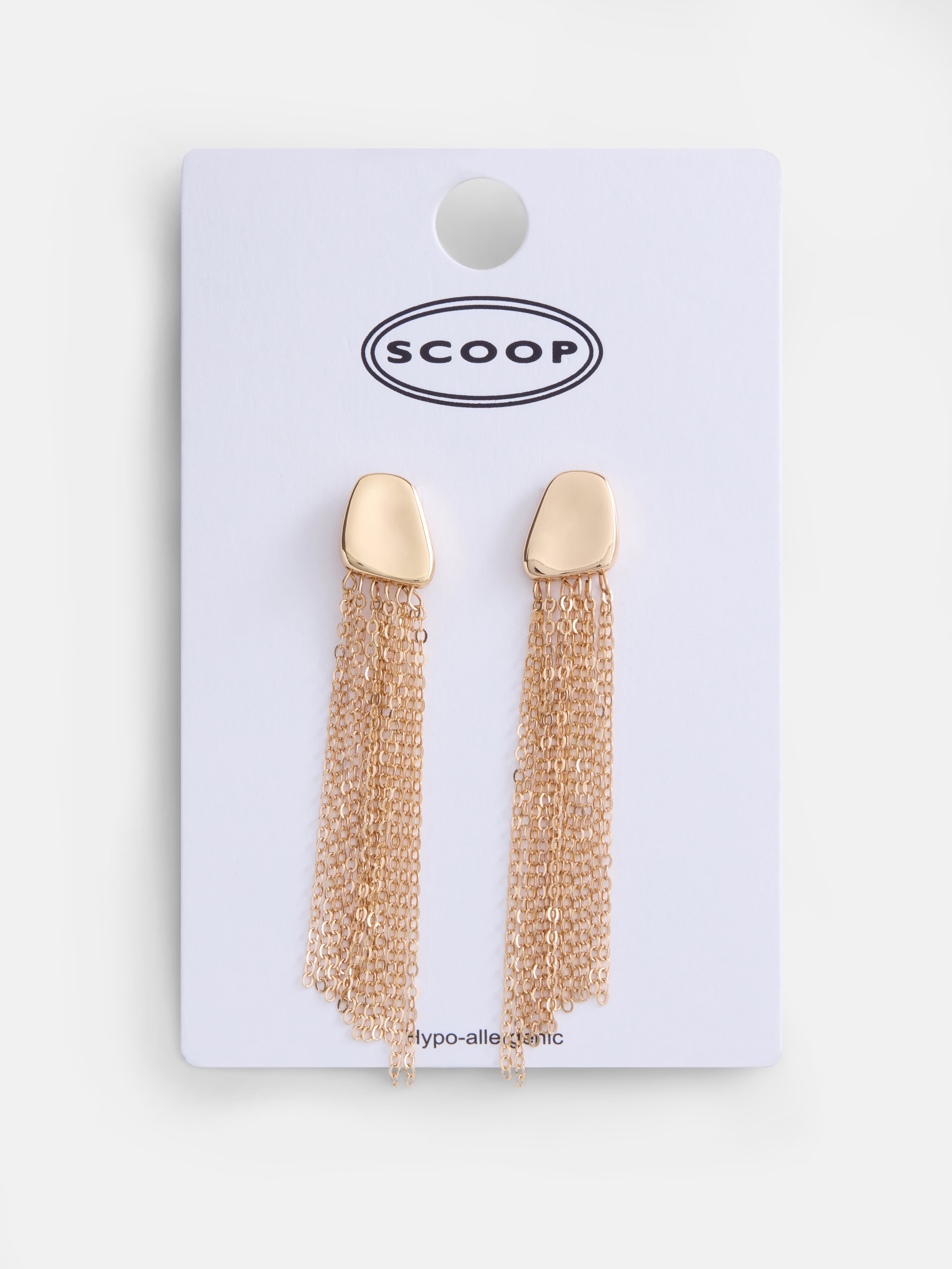 Scoop Women's Gold Tone Chain Tassel Drop Earrings