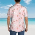 thumbnail image 6 of Xecao Rabbit And Peach print Hawaiian shirt - a stylish short-sleeve button-down for men, perfect for casual beach and tropical outings., 6 of 9