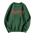 thumbnail image 4 of Fiaer Chandails en Molleton Joyeux Noël pour Femmes Grande Taille Chandail Col Rond Manches Longues Coupe Ample Mode Tops Xmas Vert G, 4 of 4