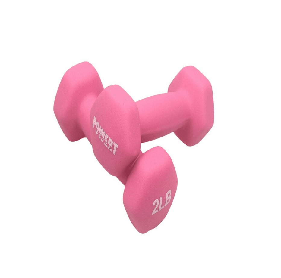 POWERT HEX Neoprene Coated Colorful Dumbbell Weight Lifting Training--One Pair 