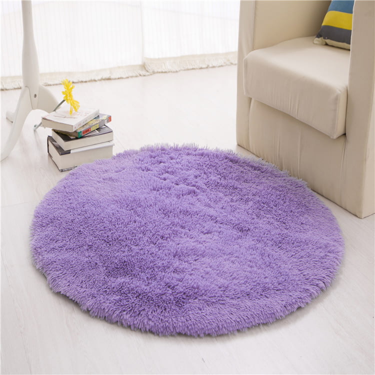 Purple Yoga Mat Maple Leaf Round Area Rugs Bedroom Floor Rugs Anti-Slip Carpet 