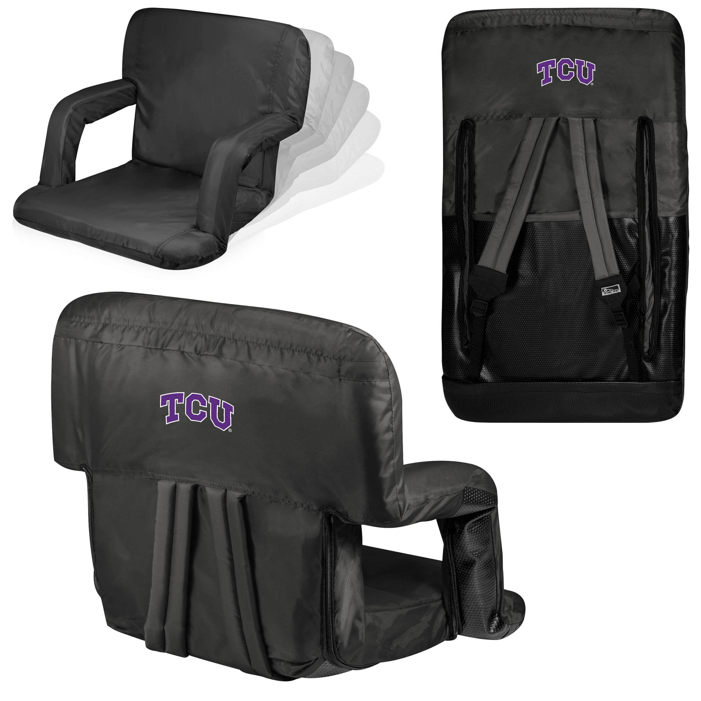 TCU Horned Frogs Ventura Seat Portable Recliner Chair Black Walmart