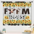 thumbnail image 4 of Rustic Farmhouse Curtains for Bedroom,Retro Rural Western Farm Cow Sunflower Window Curtains,Vintage Cowhide Wooden Board Country Living Room Kitchen Window Treatment Drapes 2 Panels,84X63 Inch, 4 of 5