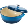 thumbnail image 3 of Enameled Cast Iron Dutch Oven Pot with Lid, Heavy-Duty, Medium 6-Quart, Blue, 3 of 6