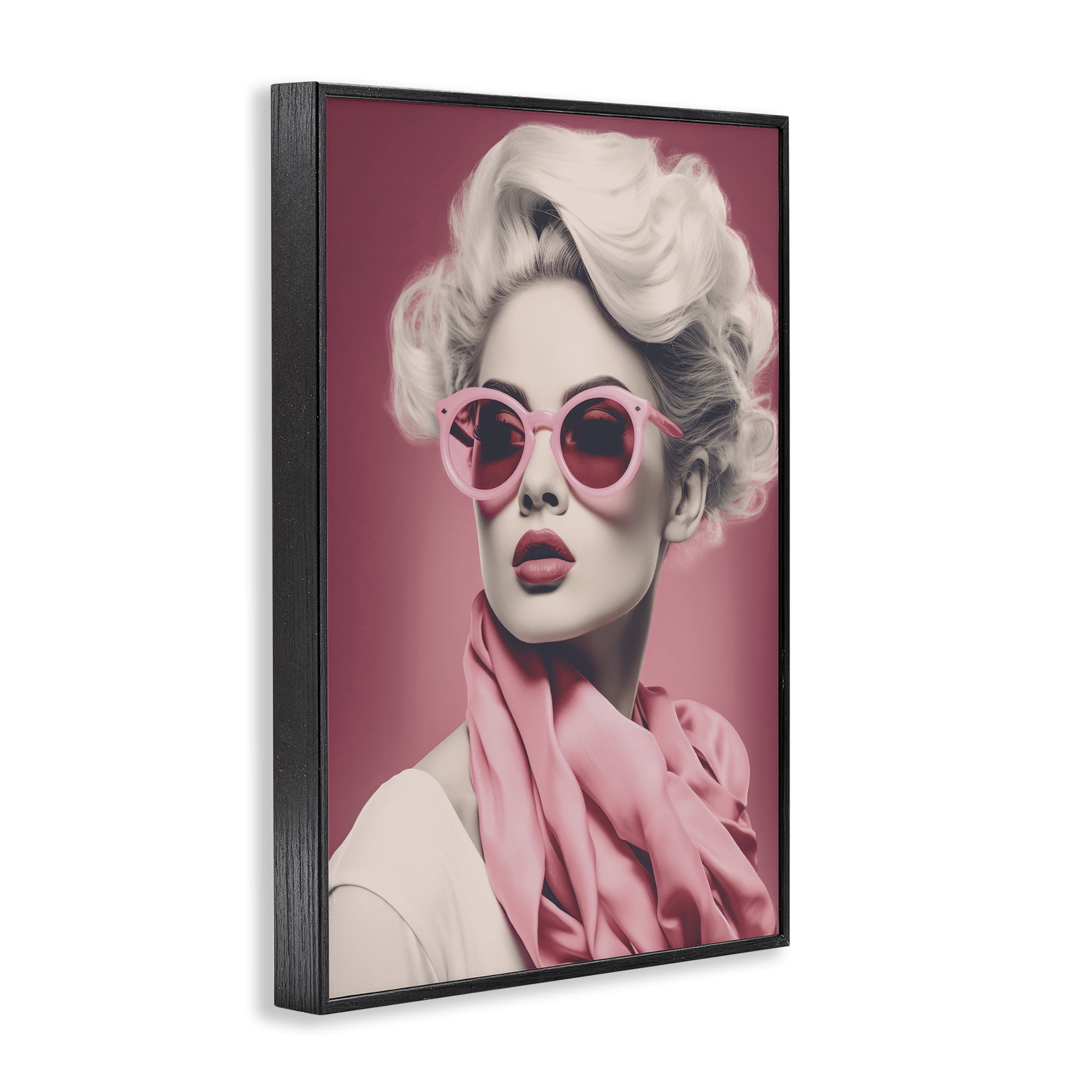 Stupell Industries Iconic Retro Chic Portrait Black Framed Giclee Art, design by Andrea Haase