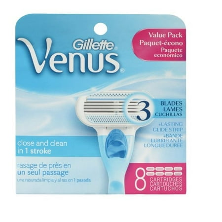 Gillette Venus Refill Blade Cartridges, 8 Count + Schick Slim Twin ST for Sensitive