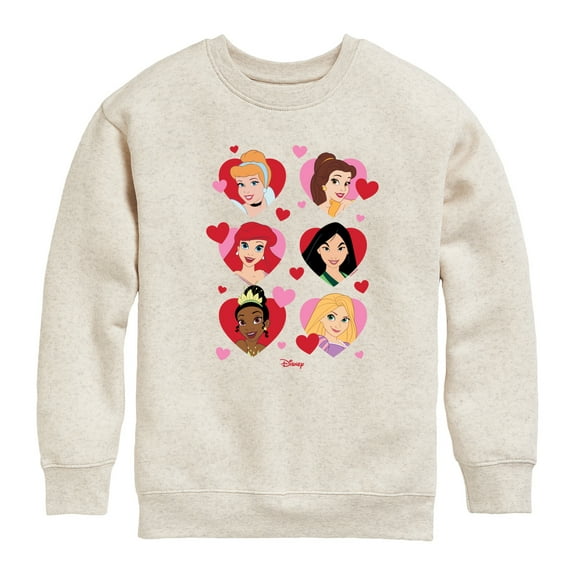 Disney - Princess Heart Grid - Toddler And Youth Crewneck Fleece Sweatshirt
