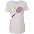 thumbnail image 3 of Inktastic Pink Tennis Racket and Ball Women's T-Shirt, 3 of 5