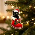thumbnail image 2 of 2026 Christmas Home Party Decoration Christmas Flat Acrylic Ornaments Cute Mini Hanging Pendants Xmas Tree Decorations Car Interior Rearview Mirror Hanging Decor Festive Small Gift For Holiday, 2 of 7