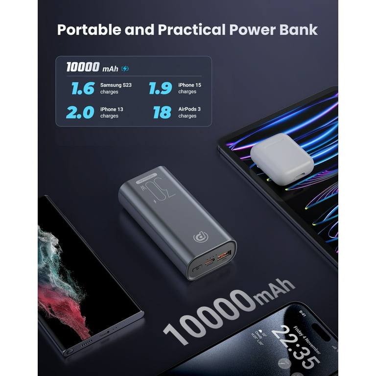 pack) Poweradd Pro 10000mAh Power Bank 30W Fast Charging