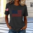 thumbnail image 4 of NTACZA Short Sleeve Womens Summer Tops Casual Crew Neck Usa American Flag Print T‑Shirts Graphic Tees Relaxed Fit Festival Black, 4 of 6