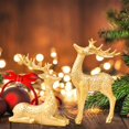 thumbnail image 5 of Goodw7 Christmas Deer Decor Set, 2-Piece Resin Reindeer Sculptures with Natural Look, Cozy Holiday Ornaments for Entryway Shelf Bedroom Desk Living Room Mantel, 5 of 8