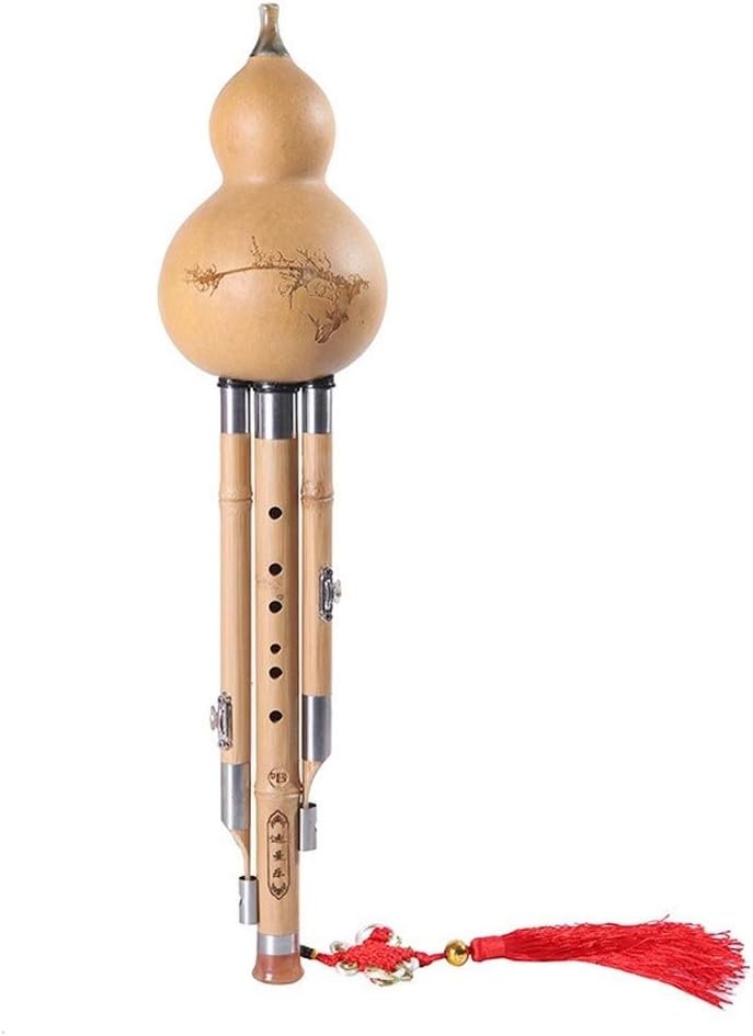 Wooden Gourd Flute, Chinese Musical Instrument Flute, Handmade With Chinese Knot And Storage Box, Ethnic Musical Instrument For Beginners,C Key
