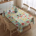 thumbnail image 2 of Pioneer Flower Floral Print Pattern Rectangle Tablecloth 60"x84", Waterproof Polyester Table Cloth, Wipeable Spillproof for Dining Camping Indoor Outdoor, 2 of 5